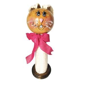 Gourd Bunny with Pink Bow 15" Signed Linda Juliette
